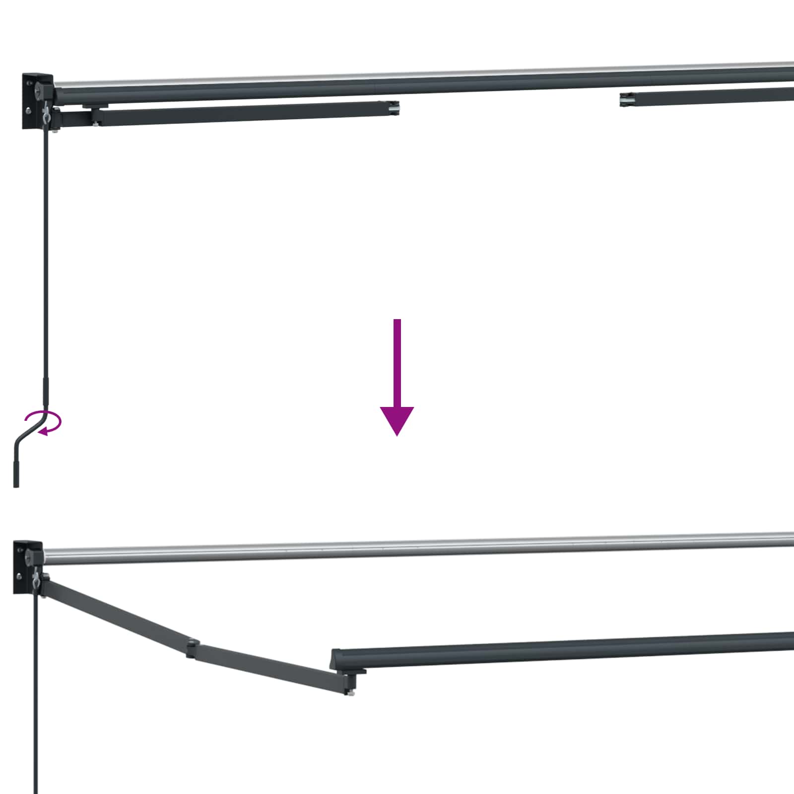 Elektrisches Markisenrahmen Weiß 2,5 x 2 m Aluminium