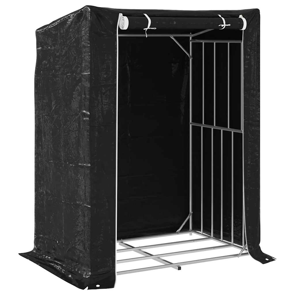 Brennholzregal mit Regenschutz 100,5x40,5x110,5 cm