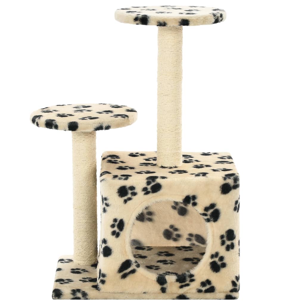 Katzenbaum mit Sisal-Kratzsäulen 60 cm Grau