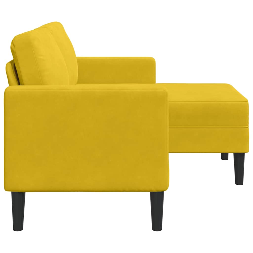 2-Sitzer-Sofa mit Chaiselongue L-Form Blau 125 cm Samt