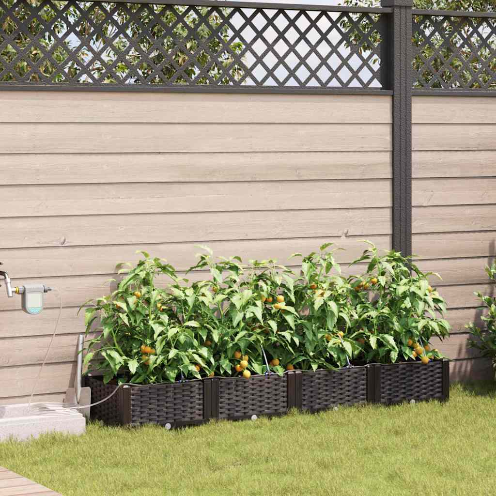 Garten-Pflanzgefäß 4 Stk. Braun 160 x 40 x 22 cm PP