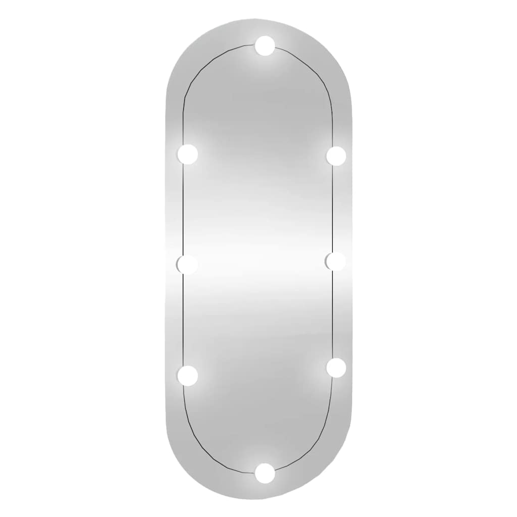 Spiegel mit LED-Leuchten 60x30 cm Glas Oval