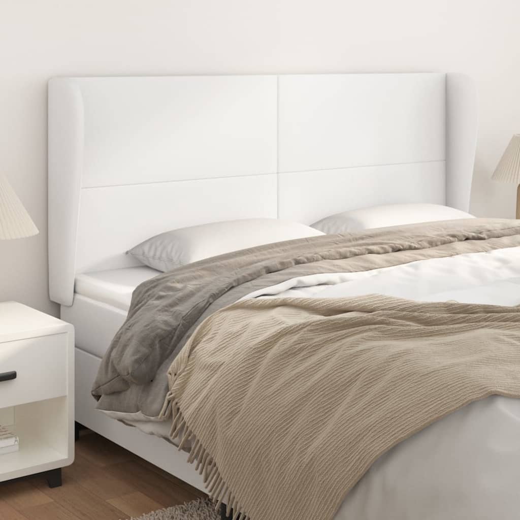 Kopfteil mit Ohren Creme 83x23x78/88 cm Kunstleder