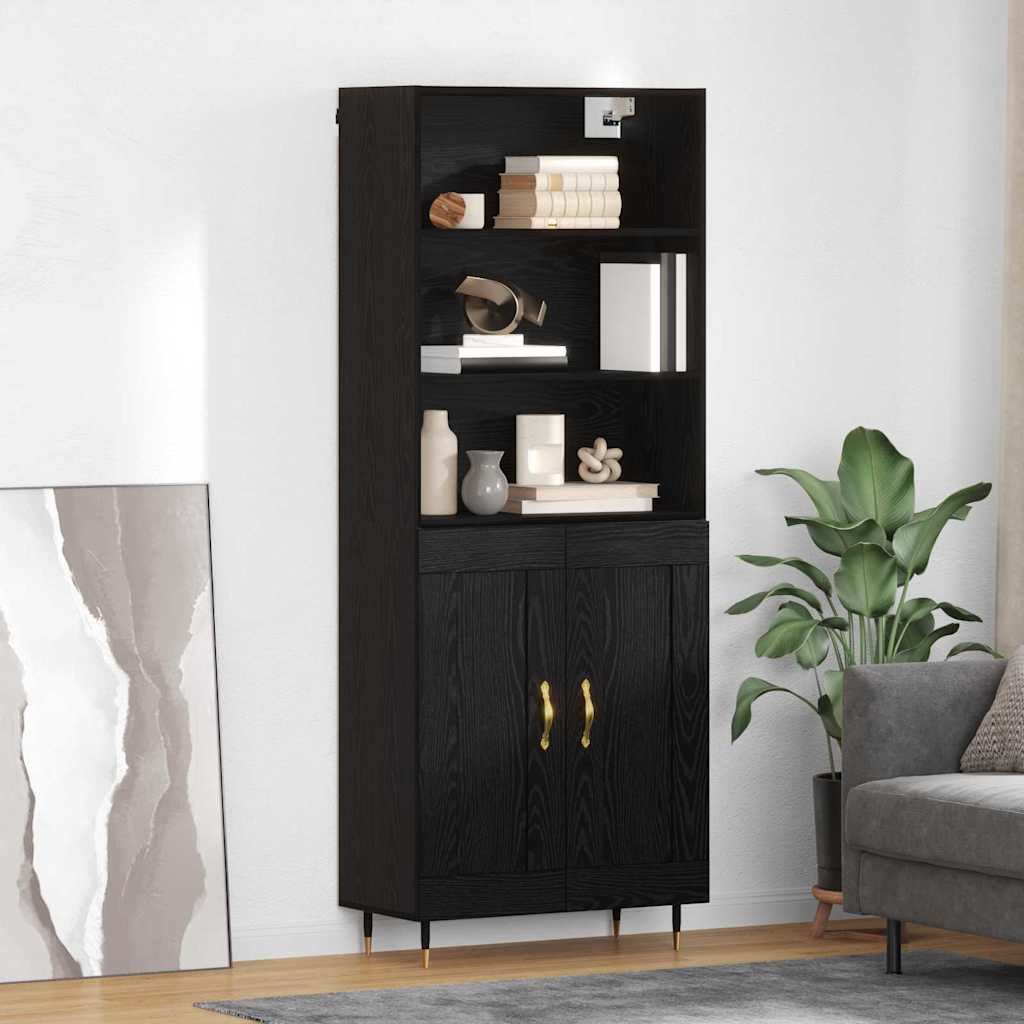 Highboard Betongrau 69,5x34x180 cm Holzwerkstoff