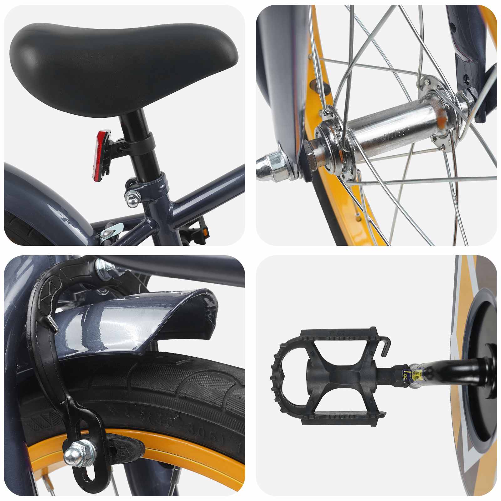 Kinderfahrrad 16 Zoll für 4-6 Jahre alt Schwarz