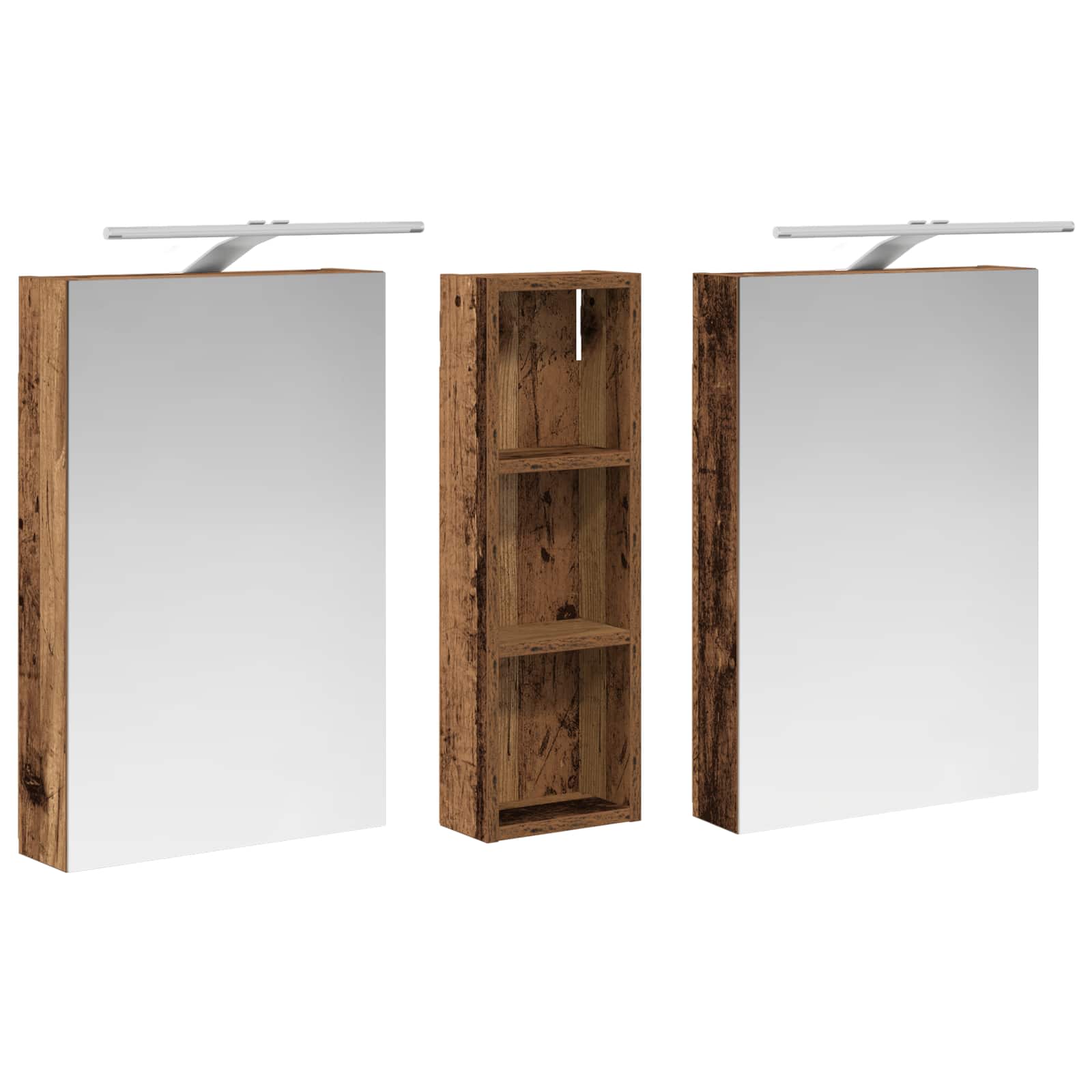 Badezimmerschrank-Set 3 pcs 80 x 10,5 x 50 cm Holzwerkstoff