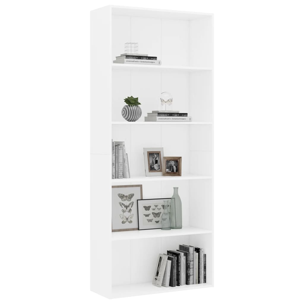 Bücherregal Schwarz Eichen-Optik 80x30x189 cm Holzwerkstoff