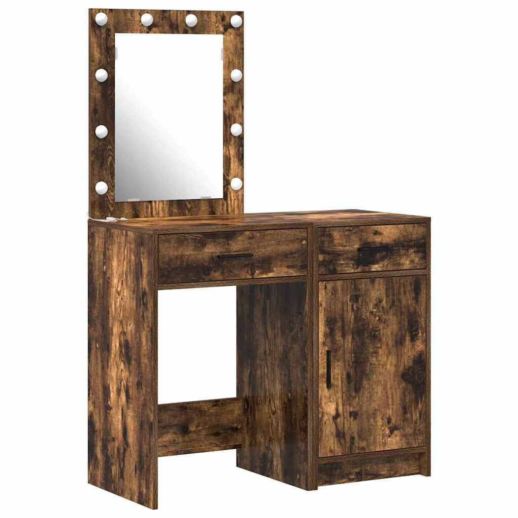 Schminktisch mit Tür 2 pcs Weiß 50 x 41 x 135 cm Holzwerkstoff