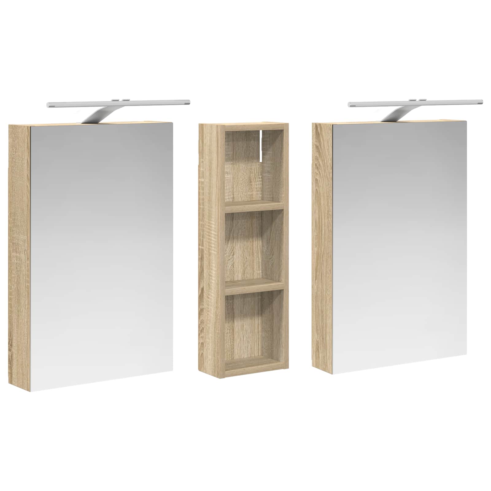 Badezimmerschrank-Set 3 pcs 80 x 10,5 x 50 cm Holzwerkstoff