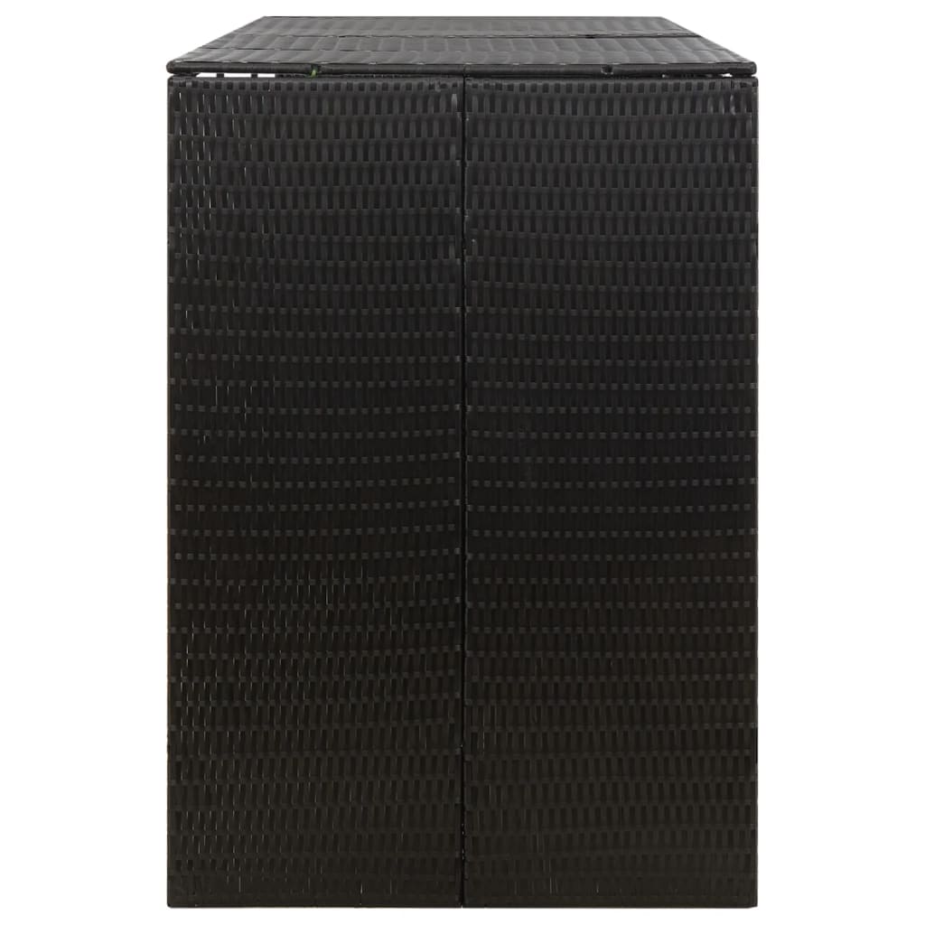 Mülltonnenbox für 1 Tonne Schwarz 70x80x117 cm Poly Rattan