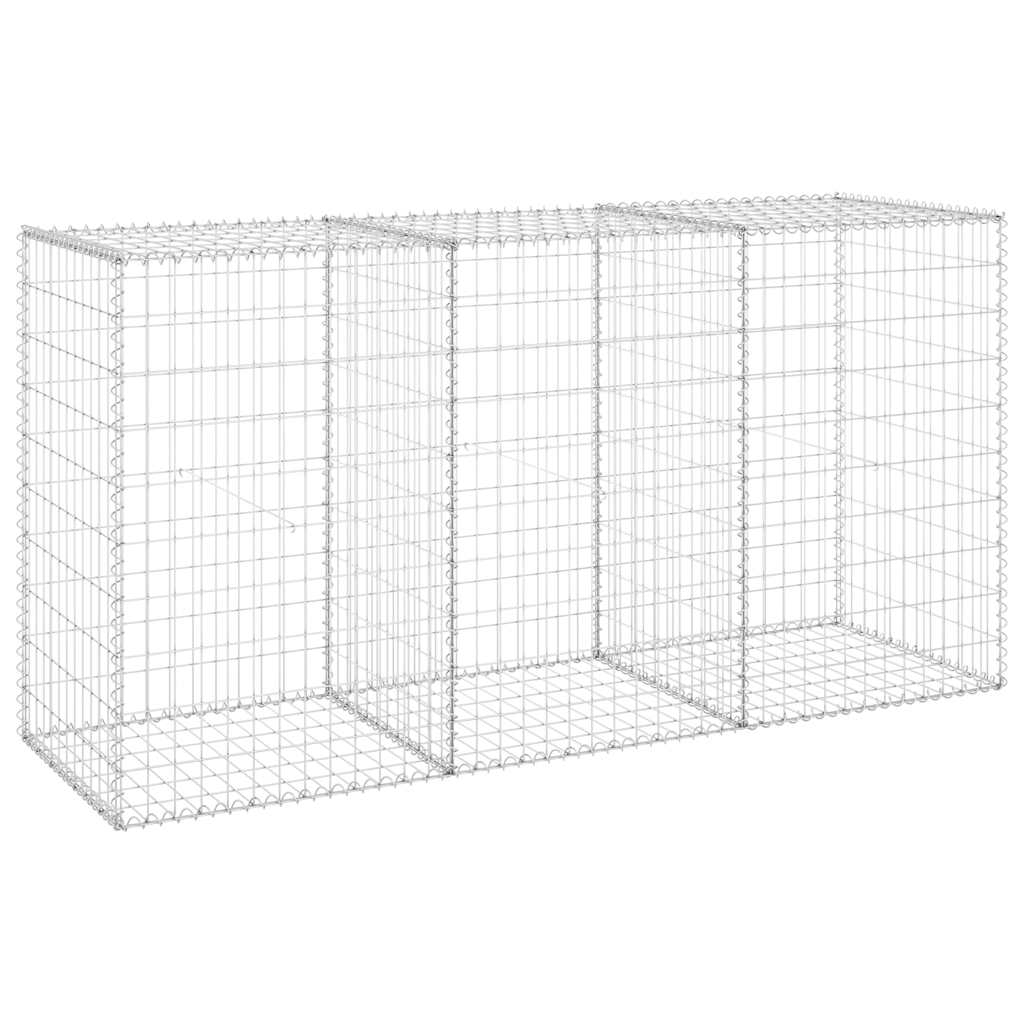 Gabionenwand mit Abdeckung Verzinkter Stahl 60x30x100 cm