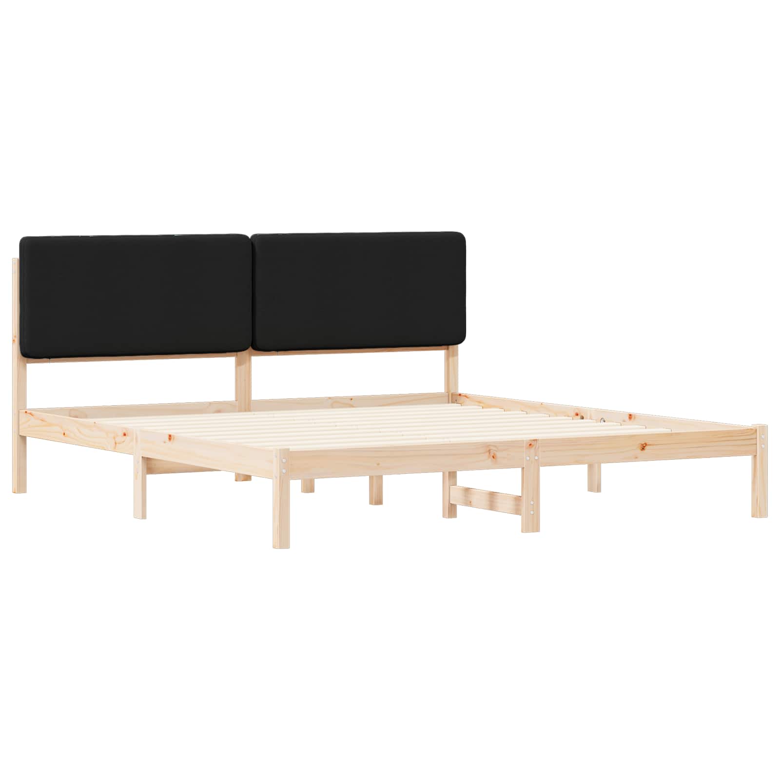 Bettgestell mit gepolstertem Kopfteil Hellgrau 200 x 200 cm