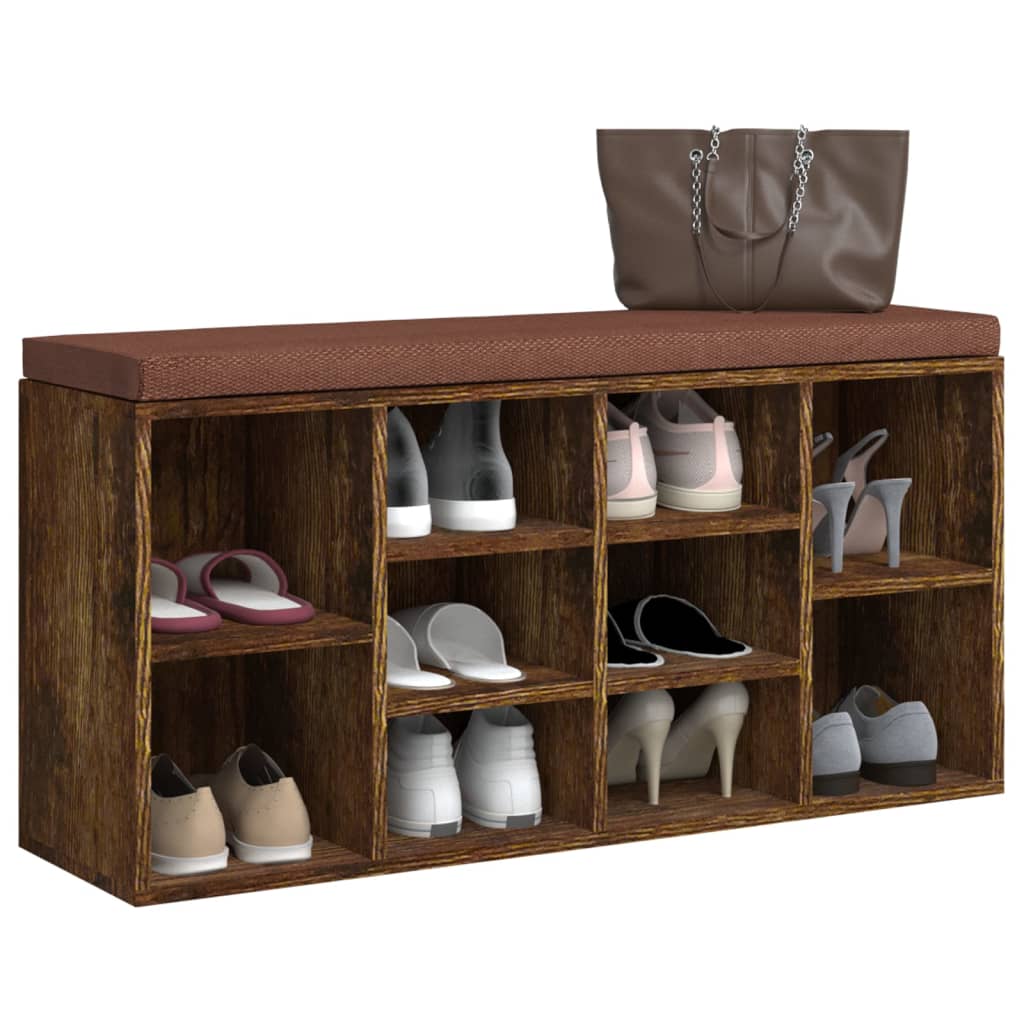 Schuhschrank Schuhbank Sitzbank 10 Fächer weiß