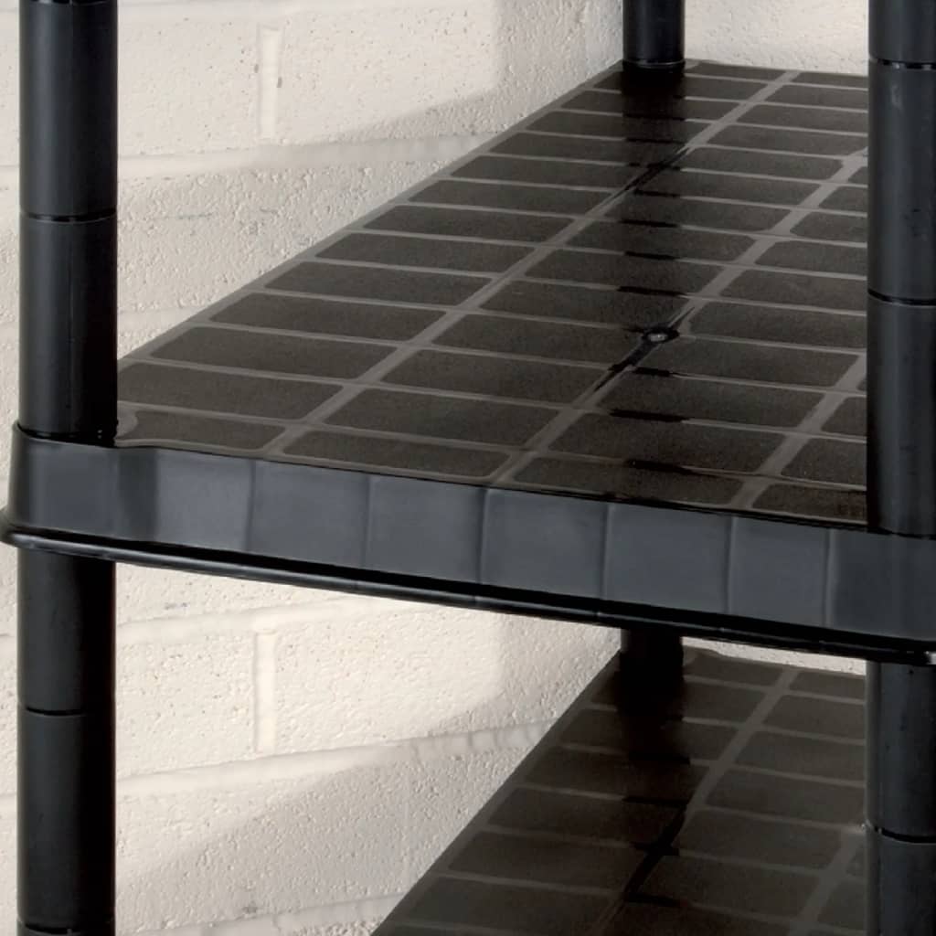 Lagerregal 4-Tier Schwarz 61x30,5x130 cm Kunststoff