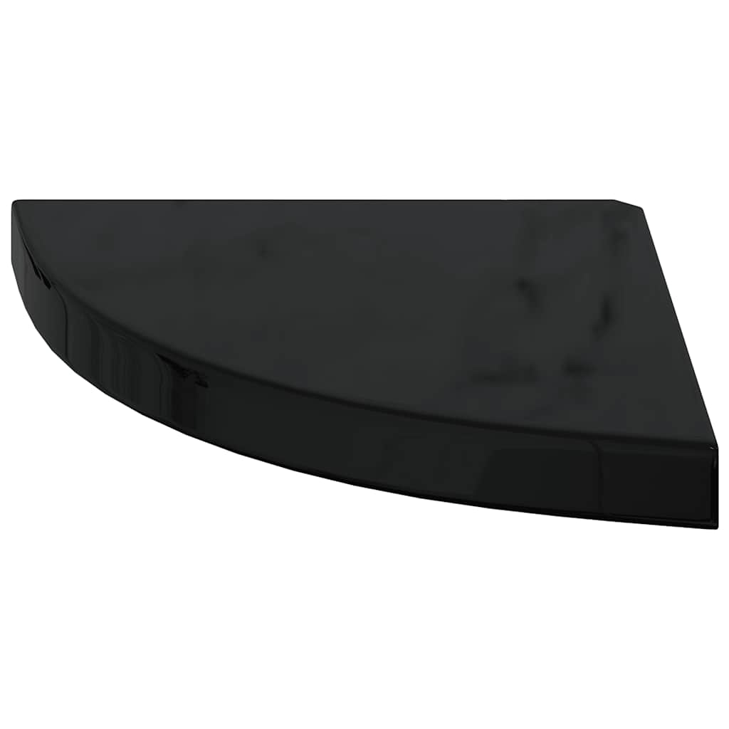 Schwebende Eckregale 2 Stk. Hochglanz-Weiß 25x25x3,8 cm MDF