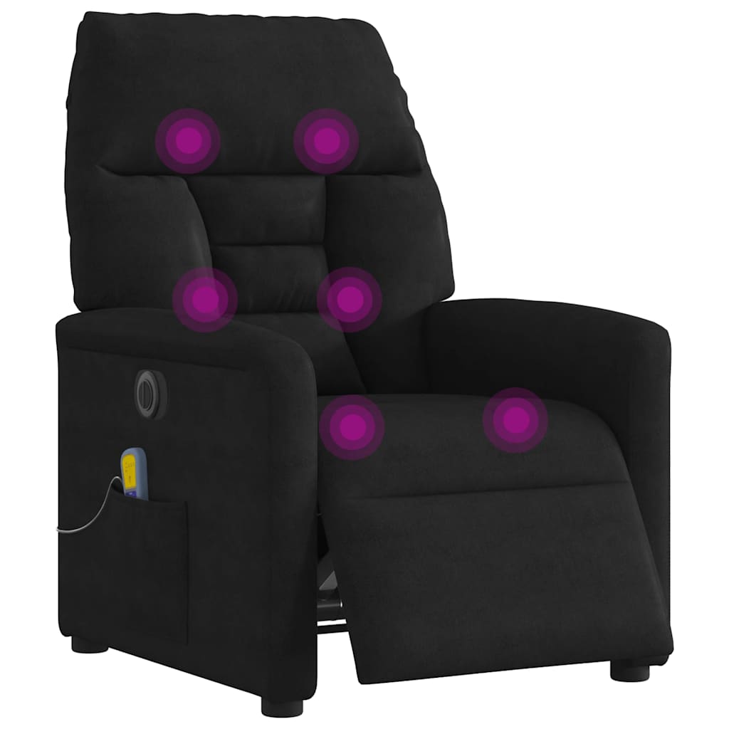 Massagesessel Elektrisch Dunkelgrau Mikrofasergewebe