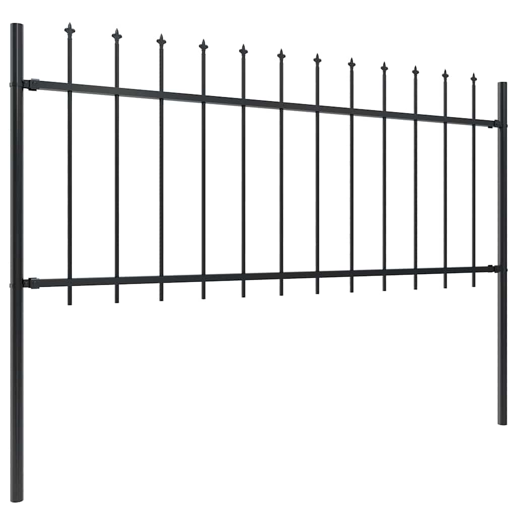 Gartenzaun Woerden mit Speerspitze Stahl 181 x 60 cm Schwarz
