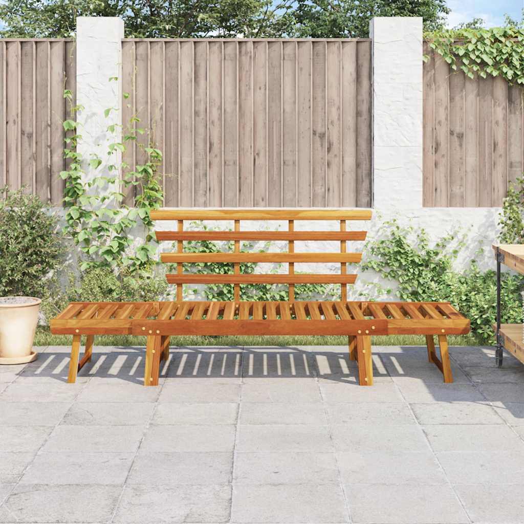 Gartenbank mit Auflagen 2-in-1 190 cm Grau Massivholz Akazie