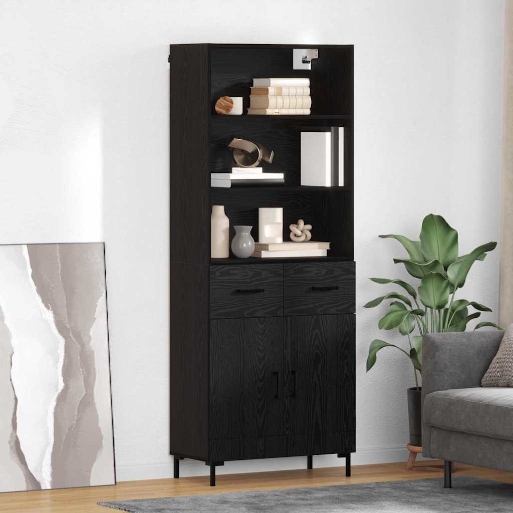 Highboard Hochglanz-Weiß 69,5x34x180 cm Holzwerkstoff