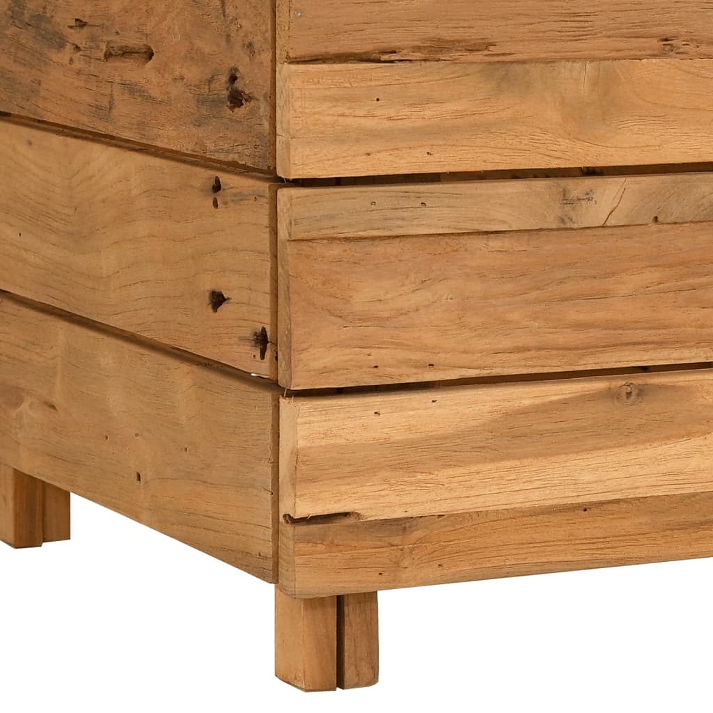 Hochbeet 100x40x72 cm Teak Altholz und Stahl