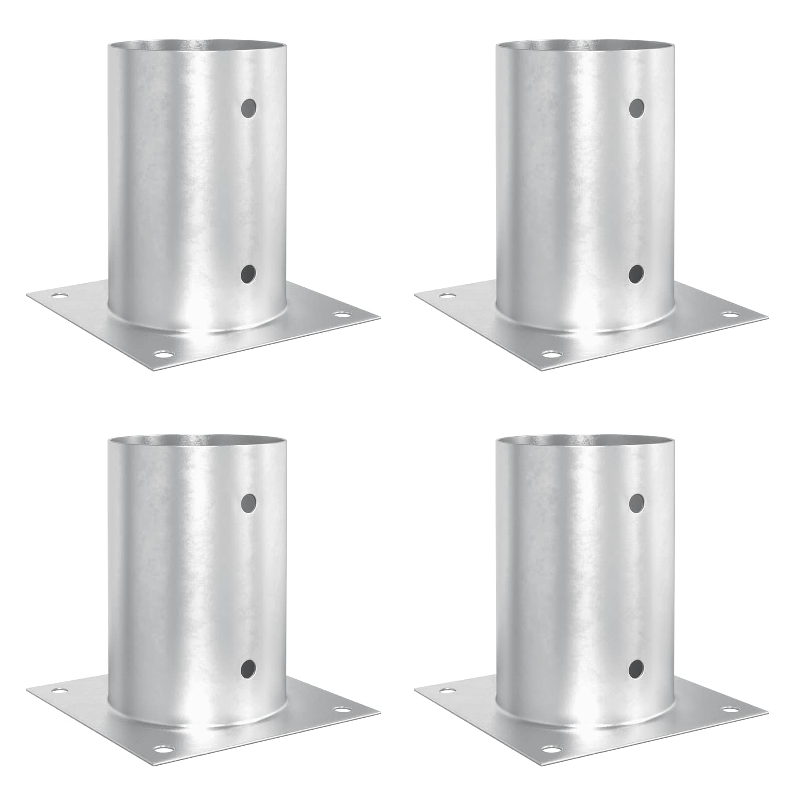 runder Bodenanker 4 pcs Silber 15 x 15 x 15 cm Metall