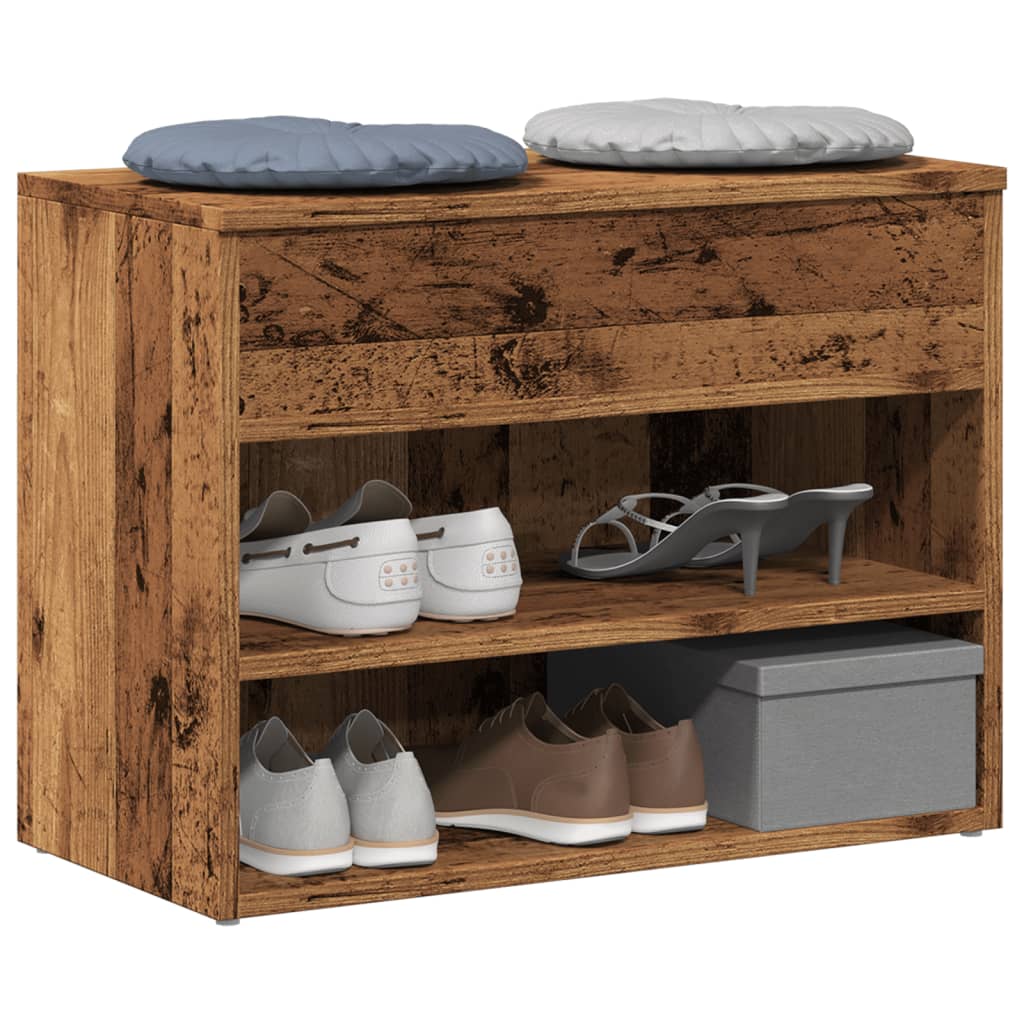 Schuhbank Weiß 60x30x45 cm Holzwerkstoff