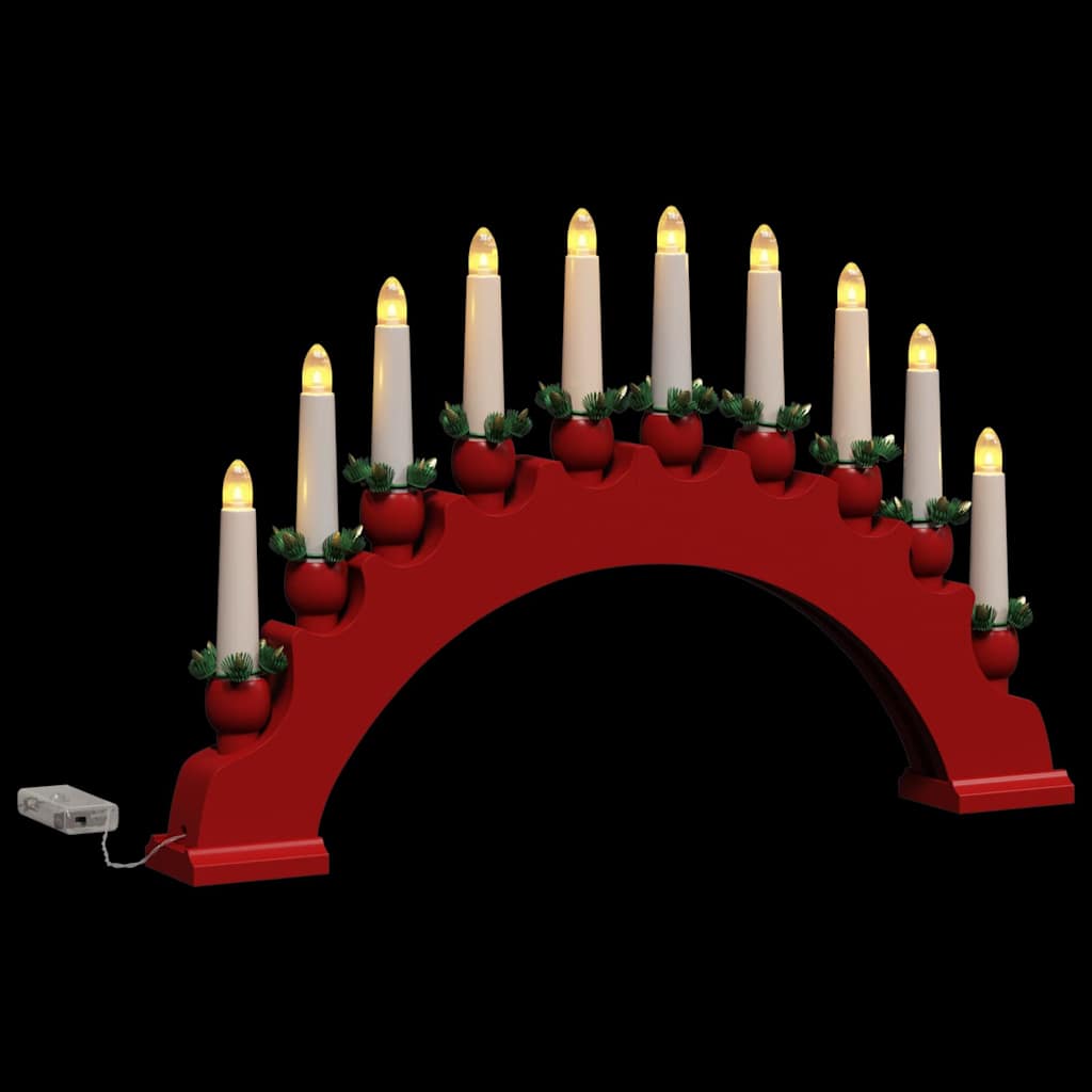 Weihnachtskerzenbogen mit 10 LED Kerzen Braun 47 x 5 x 29 cm