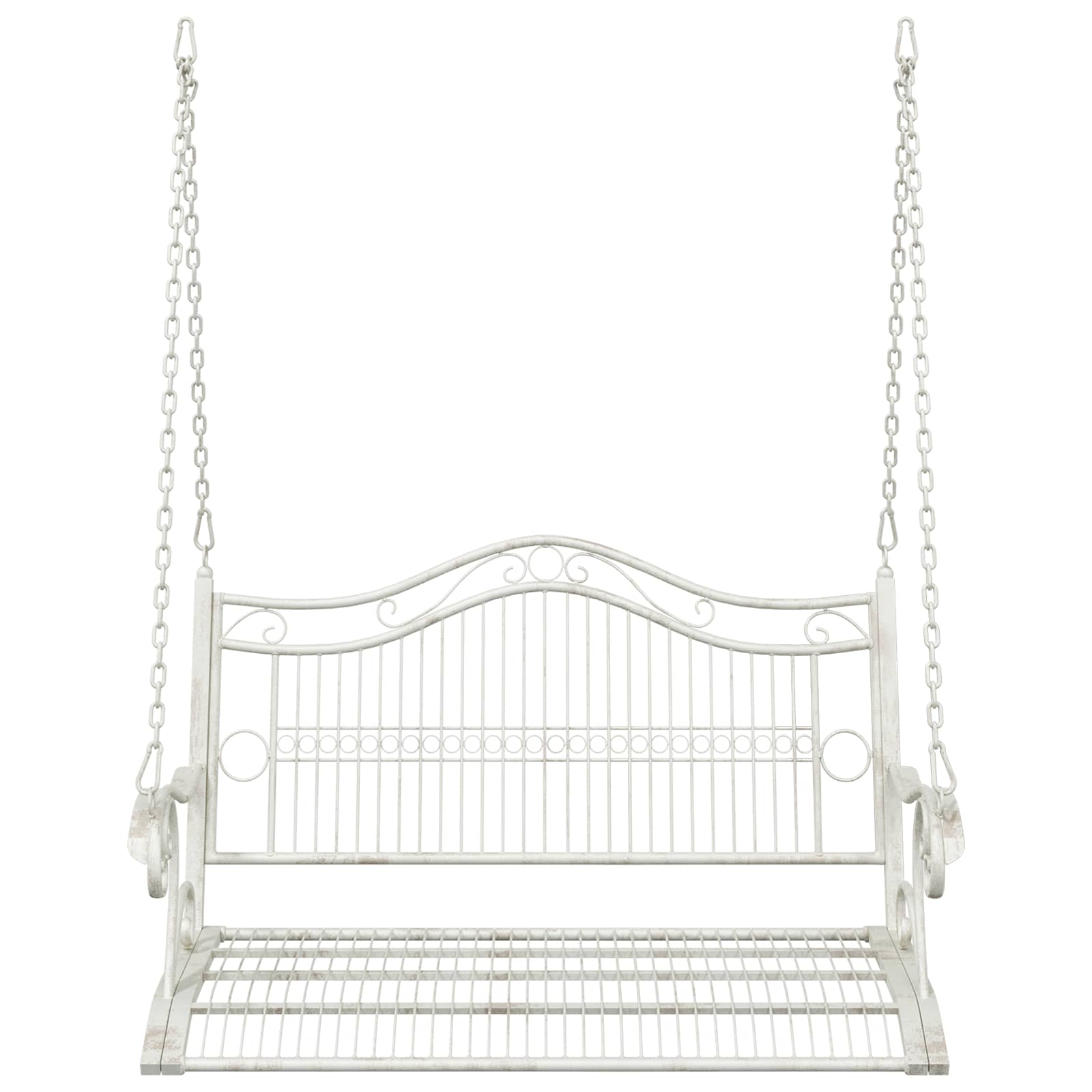 Schaukelbank Stahl 71 x 75 x 59 cm Antik Weiß