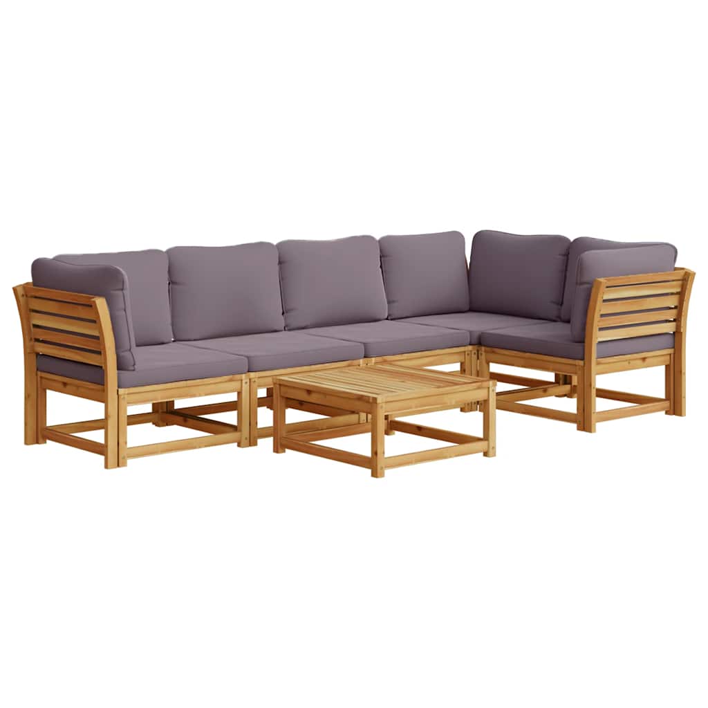 4-tlg. Garten-Lounge-Set mit Kissen Massivholz Akazie
