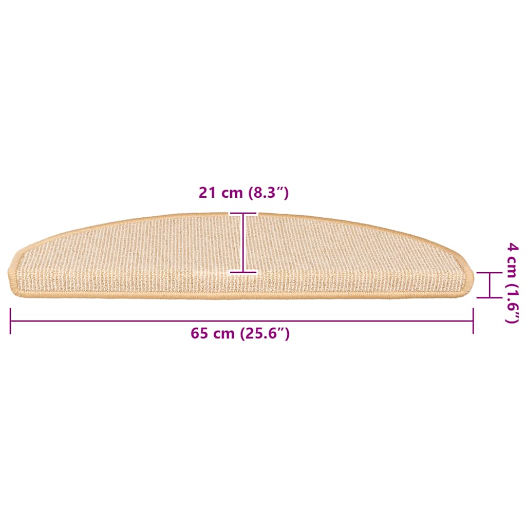 Stufenmatten 15 Stk. 56x17x3 cm Grau Halbrund