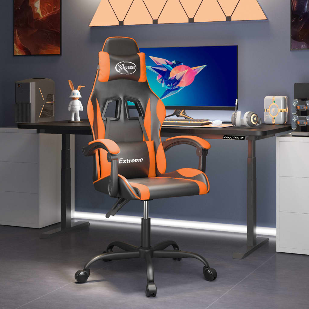 Gaming-Stuhl Drehbar Schwarz und Grün Kunstleder