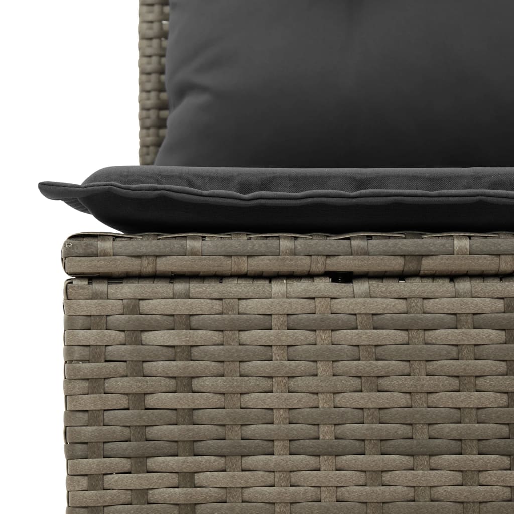 6-tlg. Garten-Sofagarnitur mit Kissen Schwarz Poly Rattan