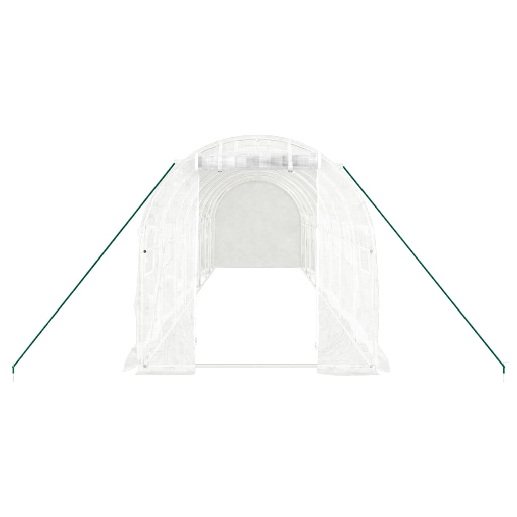 Gewächshaus mit Stahlrahmen Weiß 8 m² 4x2x2 m