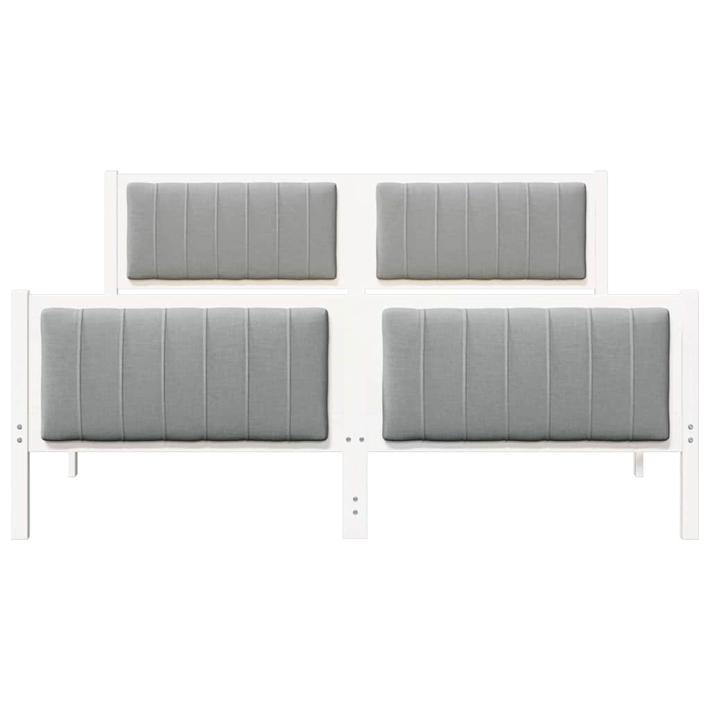 Bettgestell Braun und hellgrau 200 x 200 cm Massivholz Kiefer