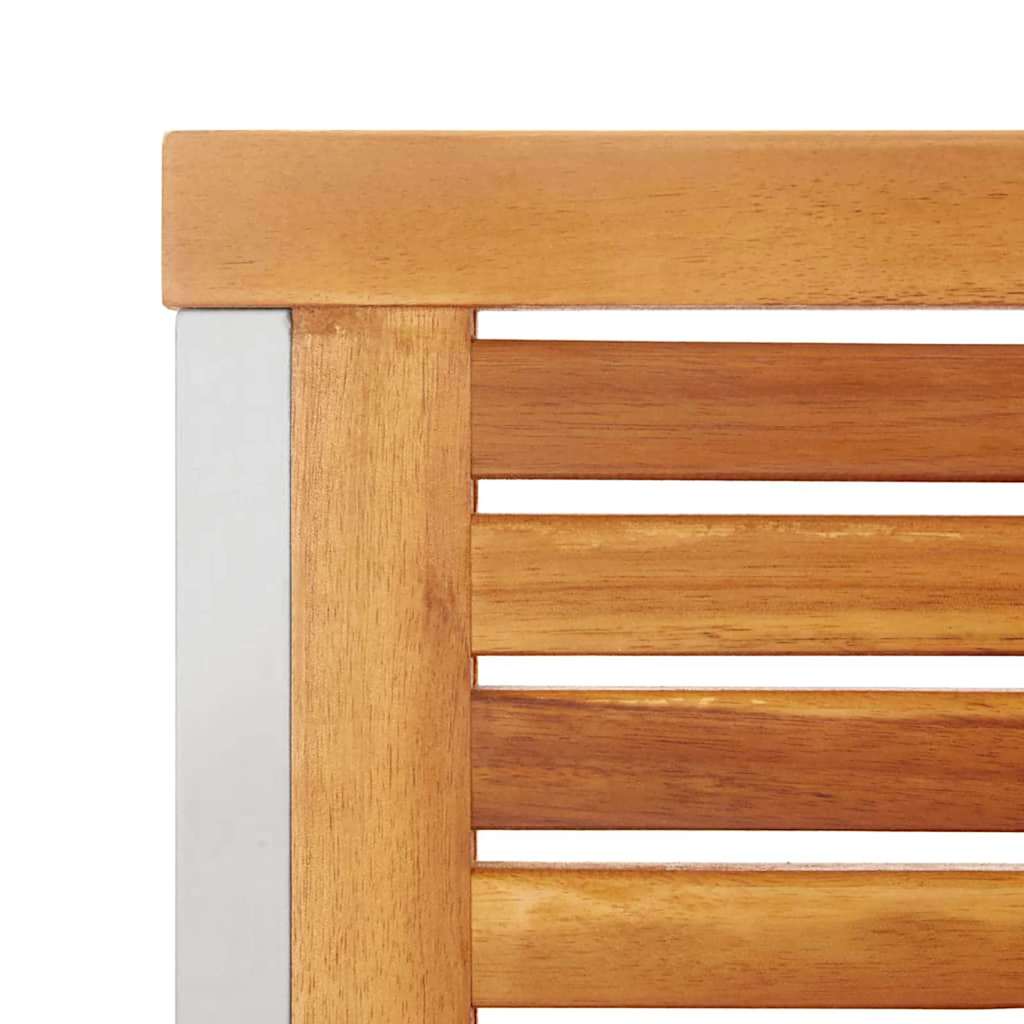 Sonnenliege 3 pcs Braun Massives Akazienholz und Edelstahl