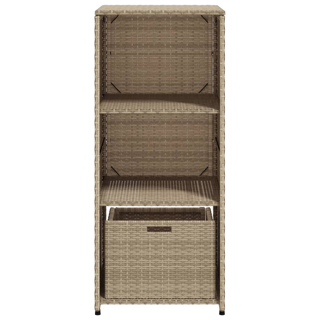 Gartenschrank Schwarz 50x55x115 cm Poly Rattan
