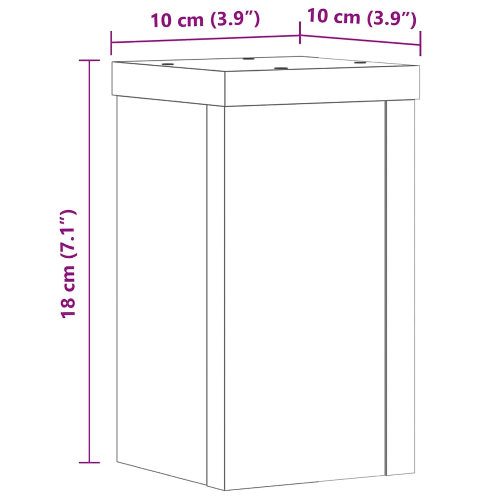 Pflanzenständer 2 Stk. Weiß 33x33x100 cm Holzwerkstoff