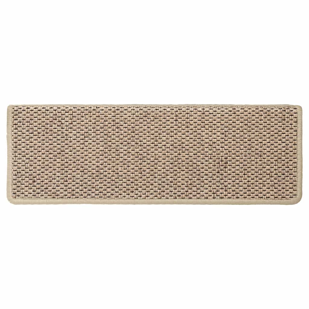 Treppenmatten Selbstklebend Sisal-Look 15 Stk. 65x21x4 Platina