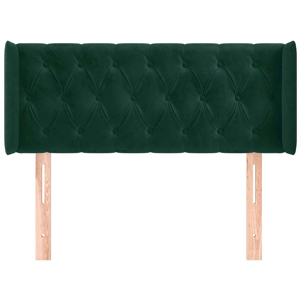 Kopfteil mit Ohren Dunkelblau 93x16x78/88 cm Samt