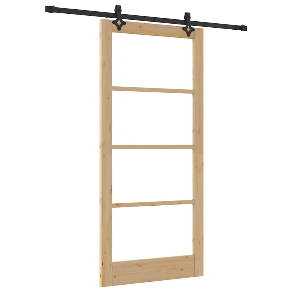 Schiebetür ORKDAL Natürlich und Schwarz 61 x 198,5 cm