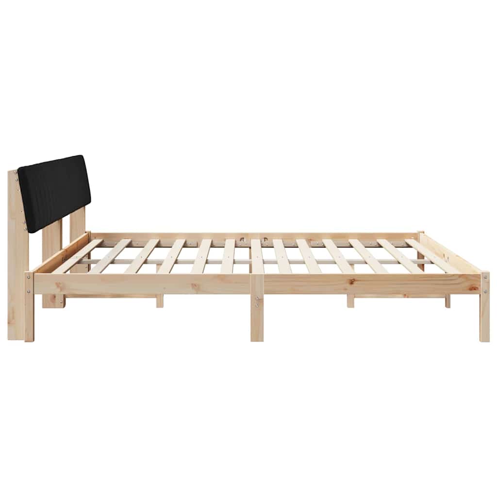 Bettgestell Braun und hellgrau 200 x 200 cm Massivholz Kiefer