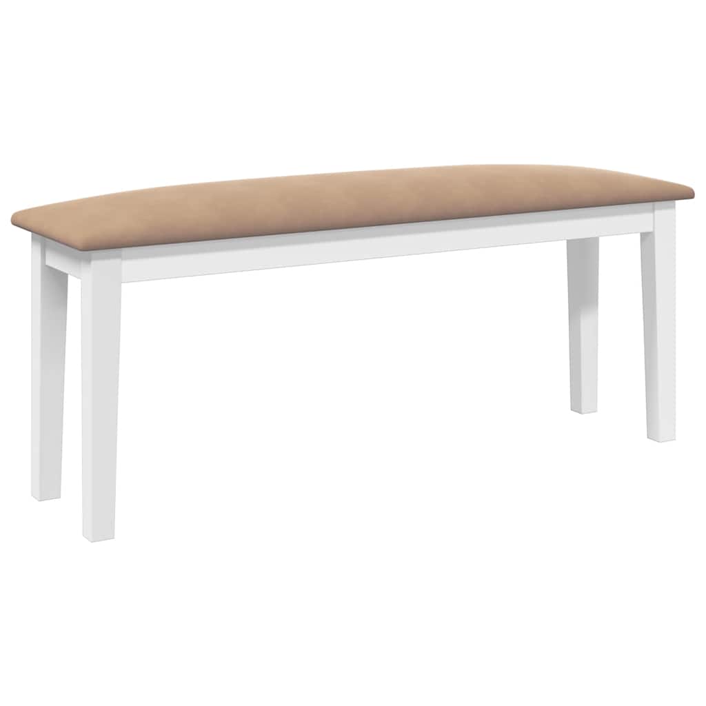 Bank 110 cm Braun Massivholz Gummibaum