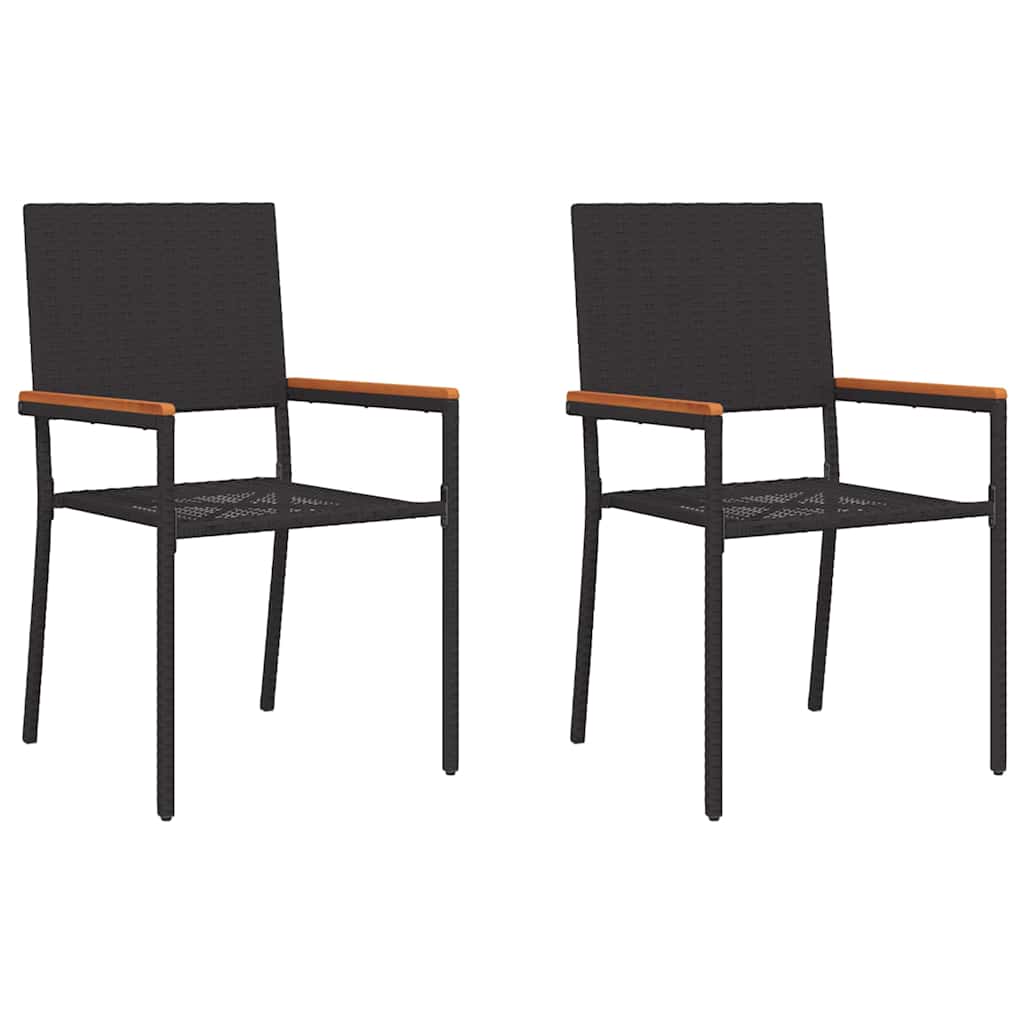 Garten Stapelstühle 4 pcs Braun und Schwarz 54 x 56 x 90 cm