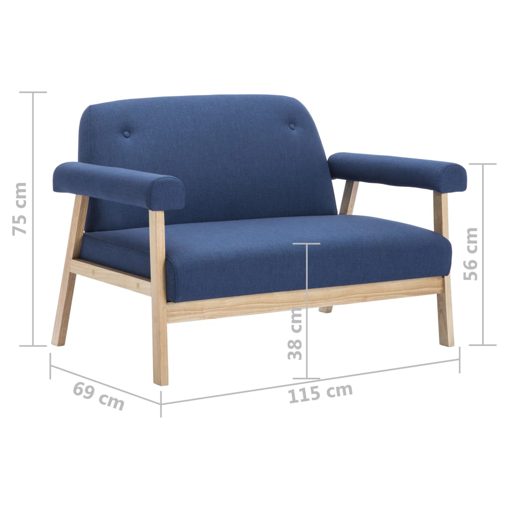 2-Sitzer-Sofa Stoff Hellgrau