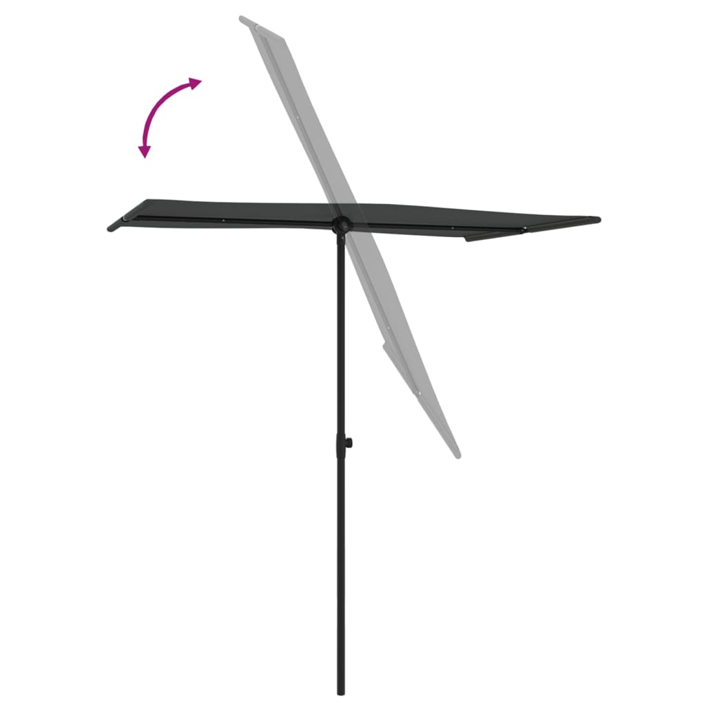 Sonnenschirm mit Aluminium-Mast 180x110 cm Bordeauxrot