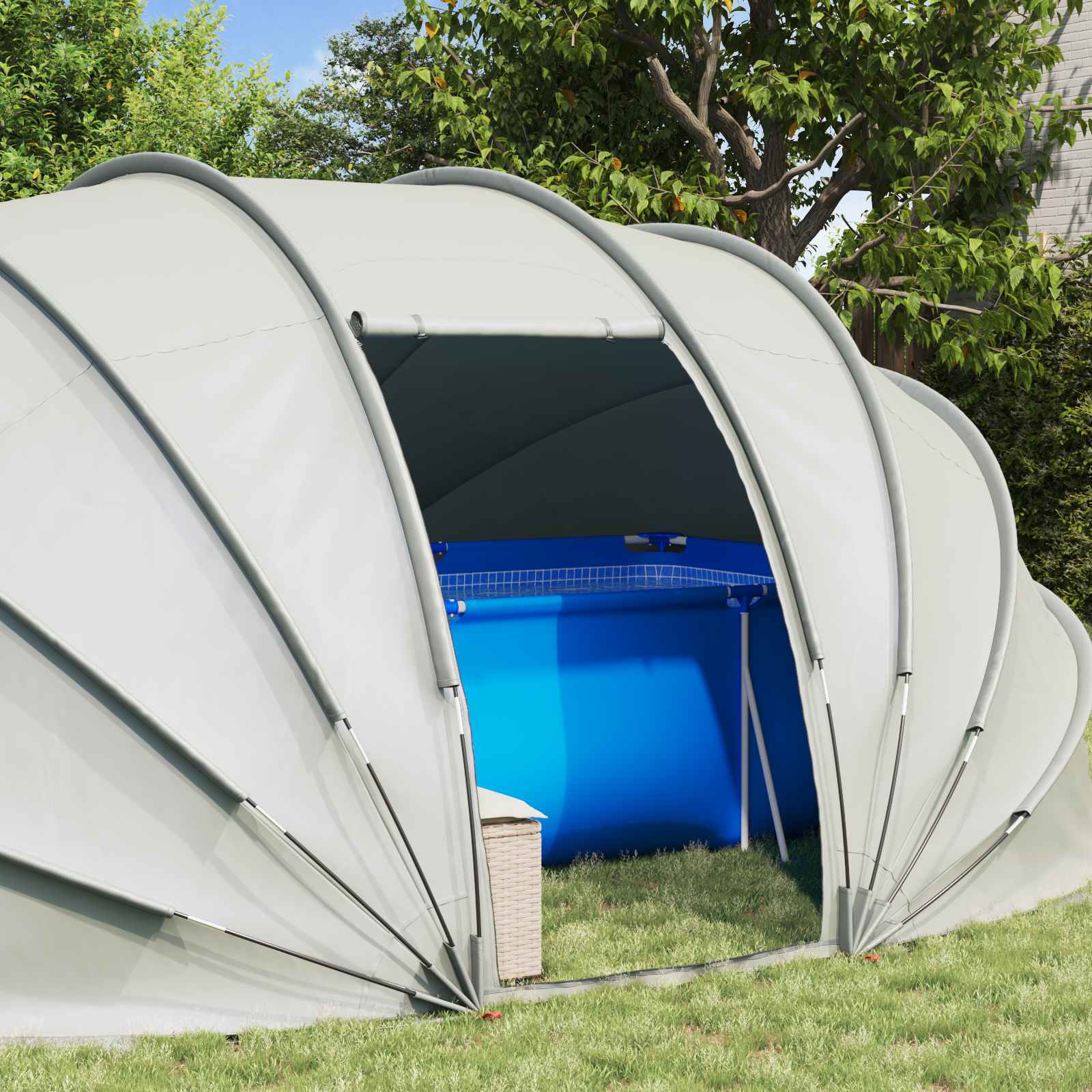 Poolzelt Kuppel 538 x 440 x 204 cm Azure Blau