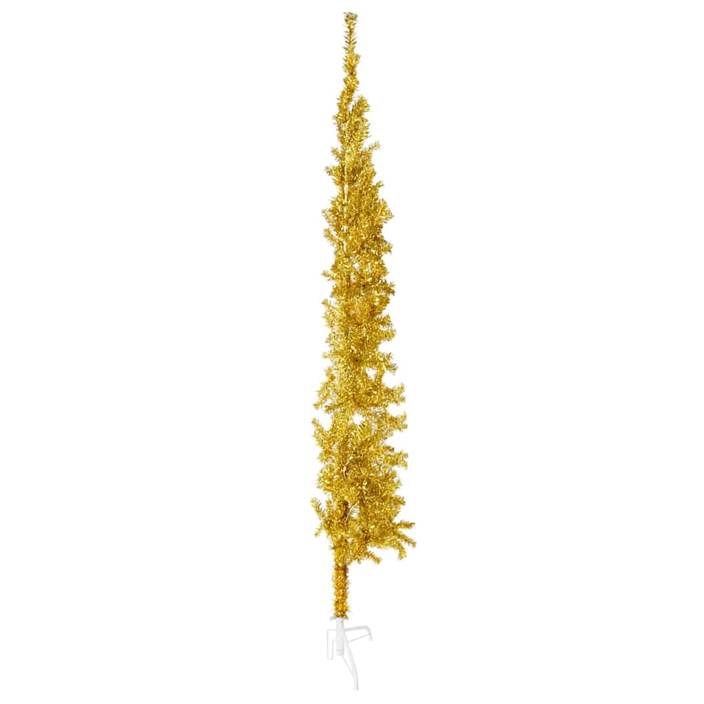 Künstlicher Halb-Weihnachtsbaum mit Ständer Schlank Weiß 180 cm