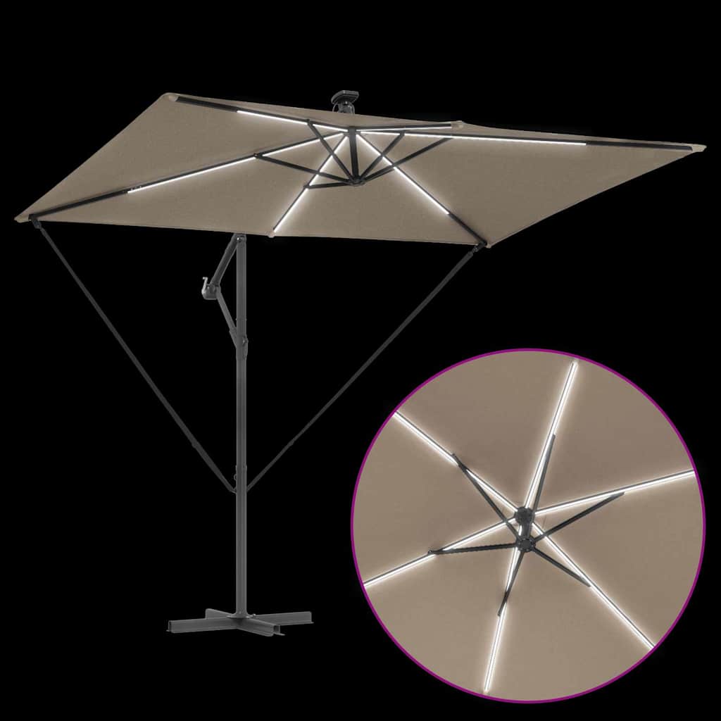 Sonnenschirm Sand 294 x 200 x 270 cm Polyester und Aluminium