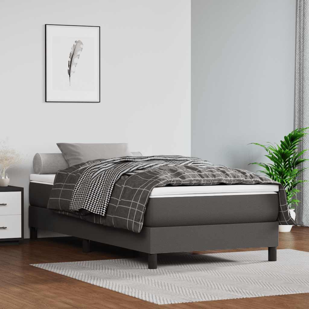 Taschenfederkernmatratze Mittel Schwarz 80x200x20 cm Kunstleder