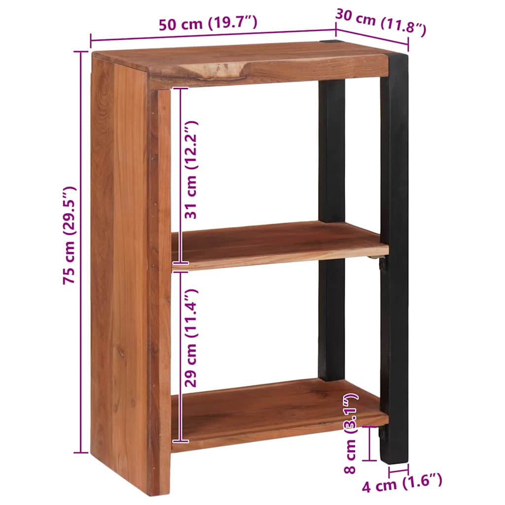 Bücherregal 3 pcs Braun 50 x 30 x 110 cm Massivholz Akazie